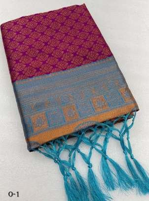 Beautifull Pink Magenta and Firozi Banarasi Soft Silk Saree