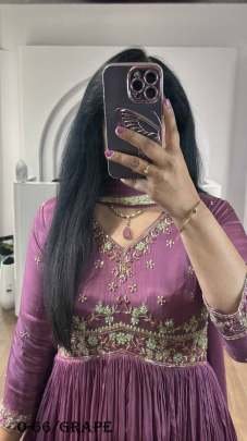 Beautifull Shinny Silk Grape Colour Gown