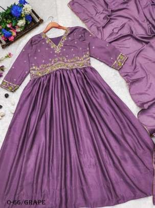 Beautifull Shinny Silk Grape Colour Gown