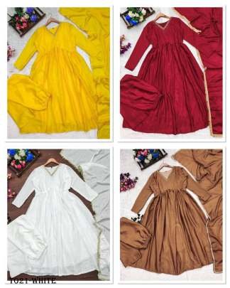 Beauty  Anarkali White Kurti Palazzo Set For Women