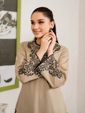 Beige Heavy Cotton Printed Kurta Pant Set with Dupatta