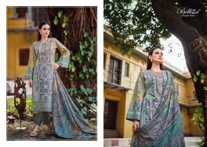Belliza Designer Studio Presents Naira Vol-42 Premium Designer Collection Top: 100% Pure Cotton Digital Prints With Exclusive Heavy Self Embroidery (2