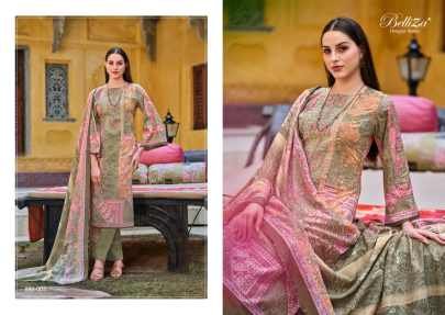 Belliza Designer Studio Presents Naira Vol-42 Premium Designer Collection Top: 100% Pure Cotton Digital Prints With Exclusive Heavy Self Embroidery (2
