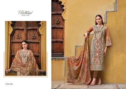Belliza Designer Studio Presents Naira Vol-42 Premium Designer Collection Top: 100% Pure Cotton Digital Prints With Exclusive Heavy Self Embroidery (2