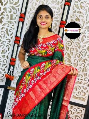 Best Dark Green Dola Silk Saree For Women