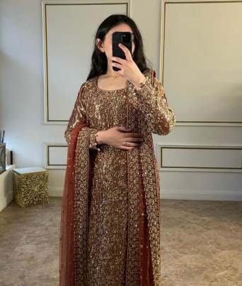 Best New Pure Jimmy Choo Brown Kurti Pant Set