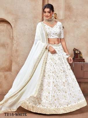 Best Online Shopping Site White Vichitra Lehenga Choli