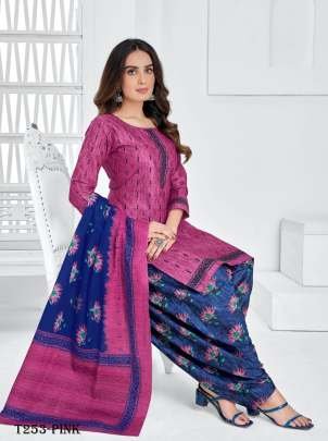 Best Patiala Pink Pure Cotton Ready Made Dress