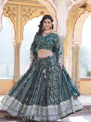 Best Quality Green Pure Viscose Lehenga Choli With Dupatta