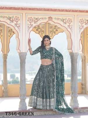 Best Quality Green Pure Viscose Lehenga Choli With Dupatta