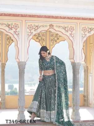 Best Quality Green Pure Viscose Lehenga Choli With Dupatta