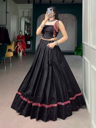 Black Color Fully Stitched Navratri Lehenga Choli