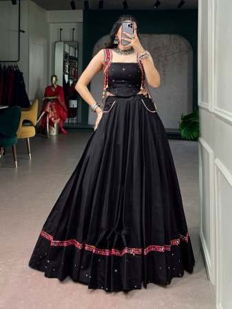 Black Color Fully Stitched Navratri Lehenga Choli