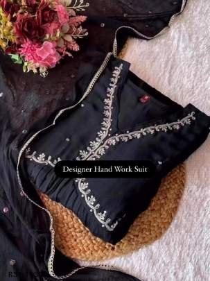 Black Designer Hand Work Nyra Cut Style Suits
