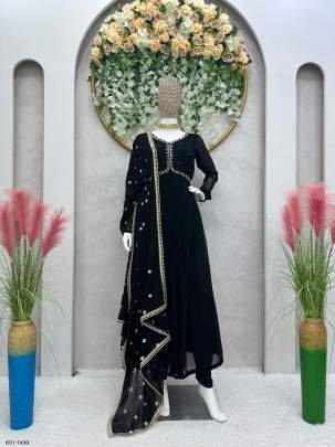 Black Designer Hand Work Nyra Cut Style Suits