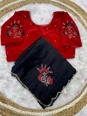 Black Exclusive Bollywood Two Ton Rangoli Silk Saree With Readymade Blouse