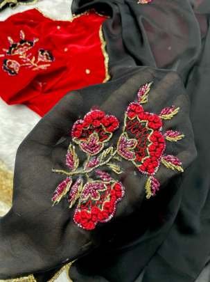 Black Exclusive Bollywood Two Ton Rangoli Silk Saree With Readymade Blouse