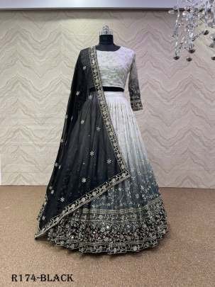 Black Exclusive Wedding 5MM Sequence And Embroidered Lehenga Choli
