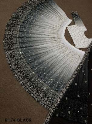 Black Exclusive Wedding 5MM Sequence And Embroidered Lehenga Choli