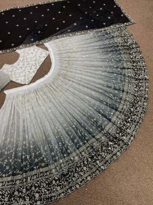 Black Exclusive Wedding 5MM Sequence And Embroidered Lehenga Choli