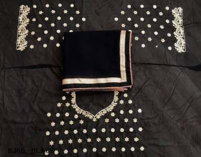 Black Georgette Embroidery Wedding Saree