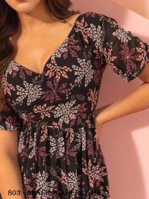 Black Mulberry Floral Printed Maxi