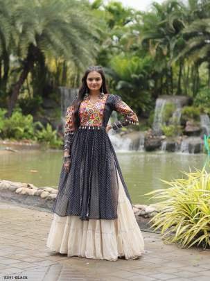 Black Navratri Collection Kora Cotton Lehenga Choli