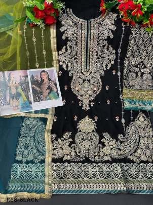Black Pakiskani Georgette Unstitched Suits