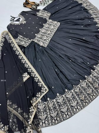 Black Sequence Work Lehenga Choli For Wedding