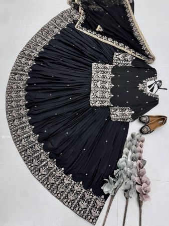 Black Sequence Work Lehenga Choli For Wedding
