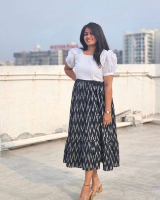 Black   white one piece with Unique Prints