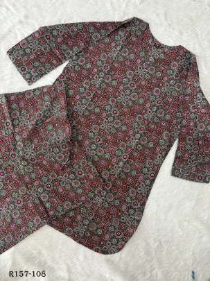 Block Printed Cotton Top And Pant Co ord Set