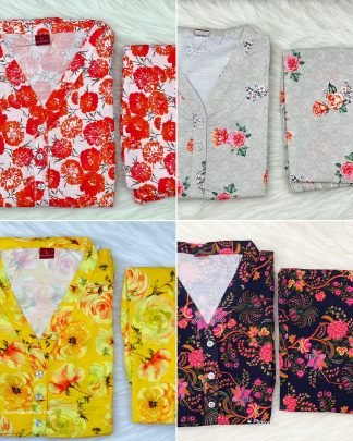 Blue hiils Linen Printed designer co ord sets