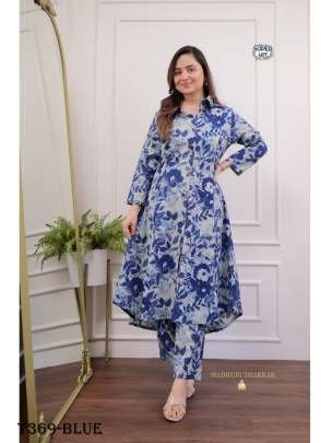 Blue Lilan Cotton Co ord Set For Women