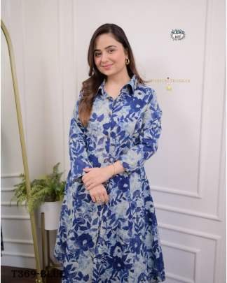Blue Lilan Cotton Co ord Set For Women