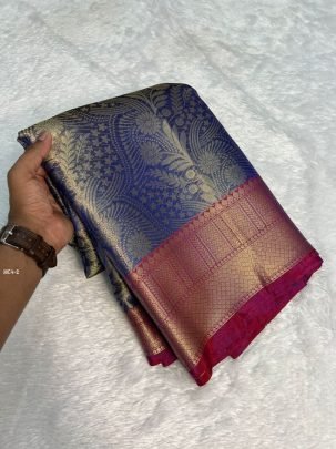 Blue Soft Banarasi Kanchi Tissue Saree by Fab Funda