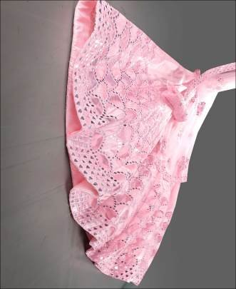 Blush Pink Color Art Silk Fabric Sequins Work Lehenga Choli by Fab Funda