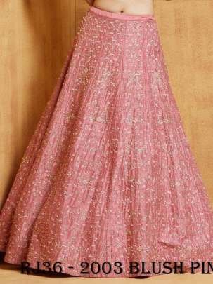 Blush Pink Malai Silk Satin Sequence Lehenga Choli Set with Dupatta