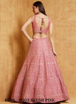 Blush Pink Malai Silk Satin Sequence Lehenga Choli Set with Dupatta