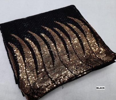 Bollywood BlockBuster 60 gram Georgette Black Sequence Saree