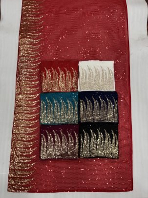 Bollywood BlockBuster 60 gram Georgette Wine Sequence Saree