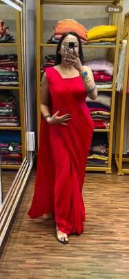 Bollywood Red Party Wear  Saree With Shrug