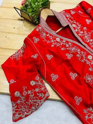 Bollywood Red Party Wear  Saree With Shrug