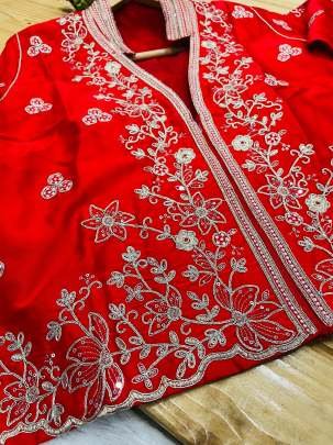 Bollywood Red Party Wear  Saree With Shrug