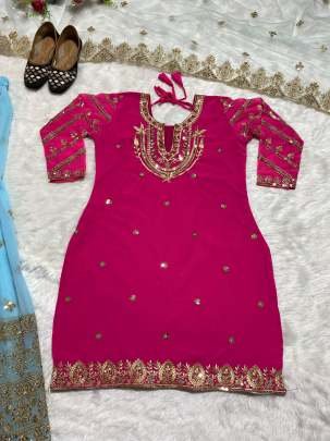 Bollywood Style Embroidered Sequence Work Faux Georgette Sharara Suits