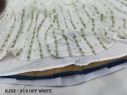 Bollywood Style Georgette Semi Stitched Off White Lehenga Choli