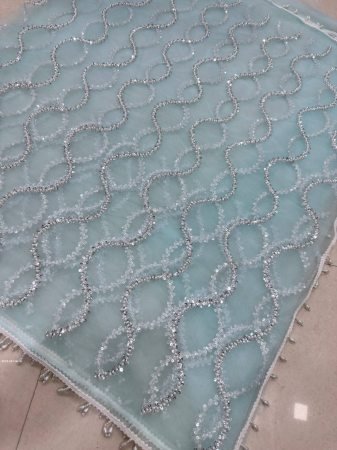 Bollywood Style Net Saree With Pearl  Work For Women