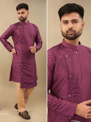 Both Side Pockets Silk Jequard Kurta pajama sets