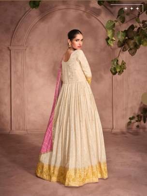 Branded Gunjan Wedding Pure Silk Anarkali Gown With Dupatta