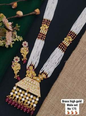 Brass High Gold Pink Necklace And Earrings